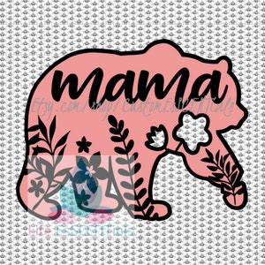 Mama Bear Offset Included Floral SVG DIGITAL Cut File Only Use for ...