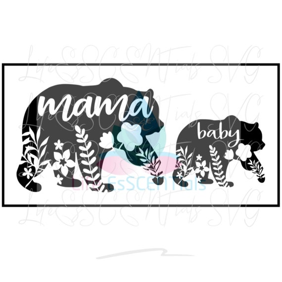 Download Floral Mama Cub Bear Floral Svg Digital Only Cut File Pdf Etsy