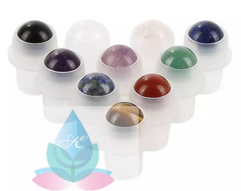 Single or 10 Pack Gemstone Roller Ball Filaments for 10ml or 5ml Essential Oil Roller Bottles, No Bottles Included