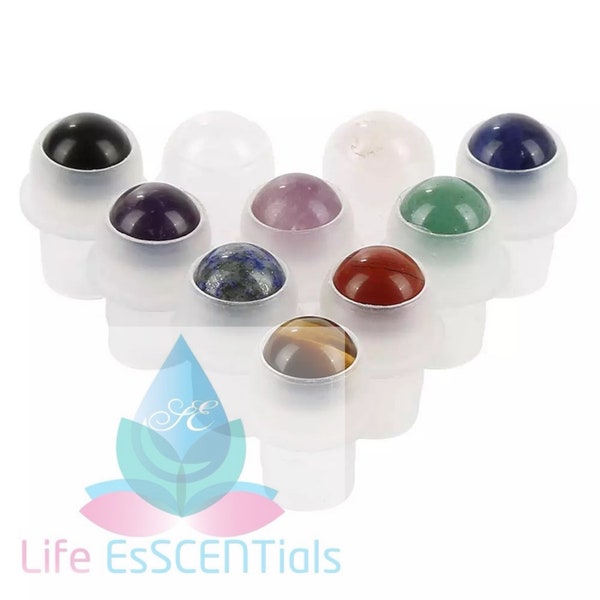 Single or 10 Pack Gemstone Roller Ball Filaments for 10ml or 5ml Essential Oil Roller Bottles, No Bottles Included