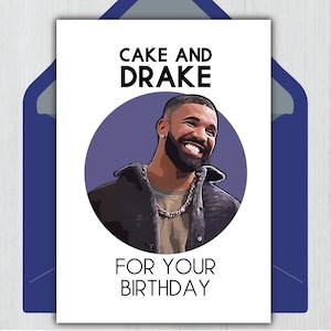 Drake Geburtstagskarte | "Cake and Drake" | 5x7 Digitaler Download