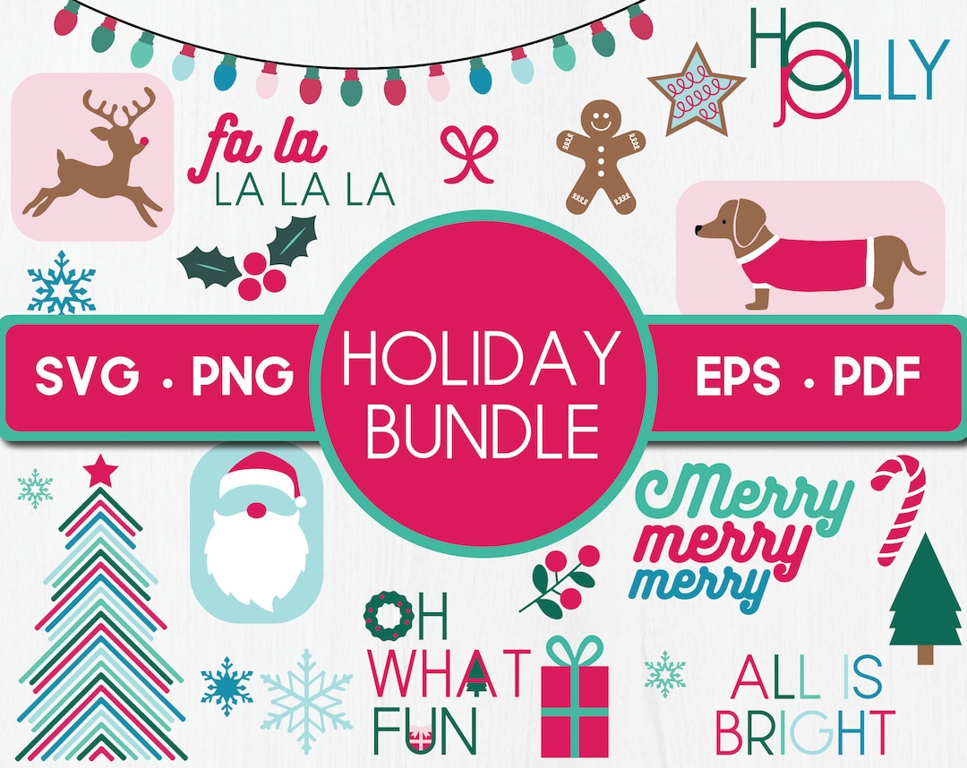 Christmas SVG Bundle | Holiday Bundle | Svg, Png, Pdf, Eps - Etsy