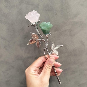Crystal Rose – Crystal Rose Gemstone Carving | crystal rose | faux flowers | flower bouquet | crystal bouquet | Crystal Flower