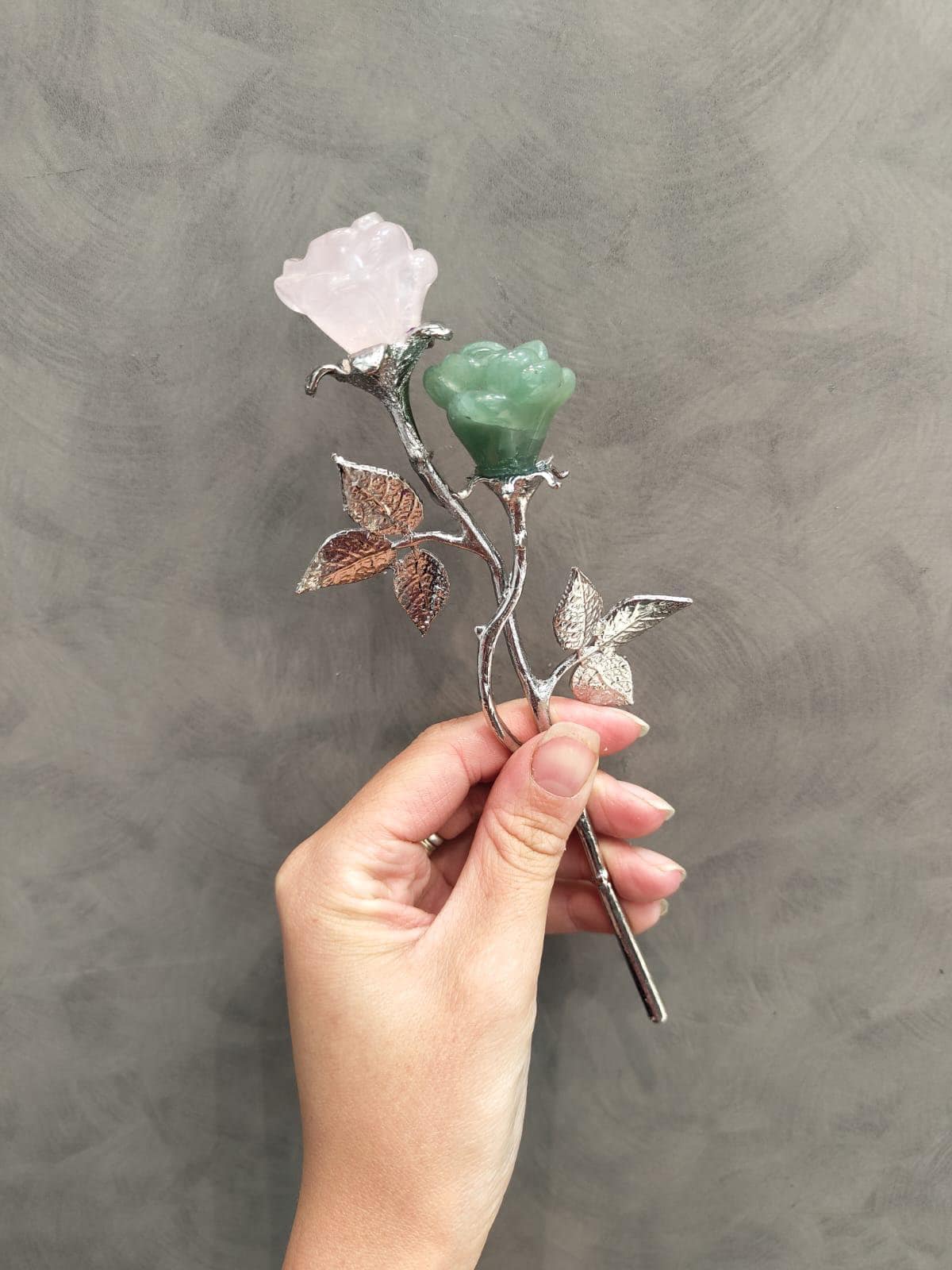 Broche Vintage Bouquet De Fleurs Avec Nœud Et Cristal Améthyste - Occasion Bon état - Bijou Ancien #4077