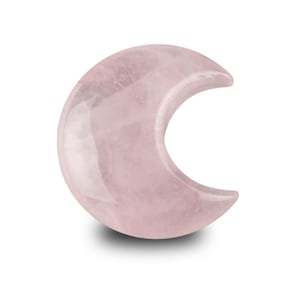 Crystal Moon Carving | Polished Crescent Moon in Rose Quartz, Amethyst, Moss Agate & More | Lunar Crystal Gift, Pocket Moon, Altar Decor