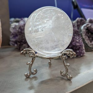 Ornate Vintage sphere stand | Crystal Sphere Stand | Metal Sphere Stand | Metal Crystal Display | Crystal Spheres | Clear Quartz Sphere