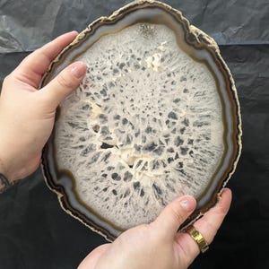 Large Agate Slice with Stand| Crystal Agate | Agate slab | Agate Slice | Agate Crystals | Large Agate | Large crystal Agate | Large crystals