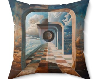 Abstract Artwork pillow Neo Cubist style pillow Optical Illusion for Modern Home Decor - 2 Sided PILLOW INCLUDED- psychedelic trip design