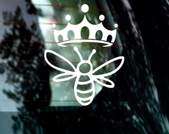 Queen Bee Decal, Queen Bee, Queen, Crown, Bee, Holographic Chrome, Holo Chrome Decal, Car Decal, Laptop Decal, Tumbler Decal