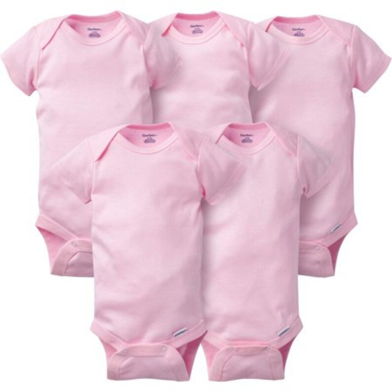 I/'m Adorable Baby Girl Short Sleeve Onesie in White with Pink Vinyl Lettering I Know I Know