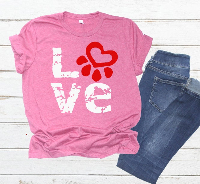 Love Paw Shirt Dog Love Shirt Puppy Love Shirt Dog Mom Fur Etsy
