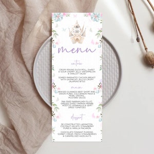 Princess Menu Castle Menu Template Secret Garden Table Decor Enchanted Castle Pastel Floral Dinner Dessert Menu Princess Food Menu D10471