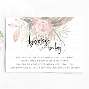 Secret Garden Books For Baby Card Boho Wildflower Book Insert Pastel Flower Garden Baby Shower Card Flower Guests Book Poem Request D10686