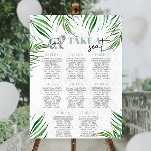 Lion Seating Chart Safari Lion Seating Chart Modern Lion Party Decor Safari Adventure Party Minimalist Lion Seating Sign Take A Seat D10845