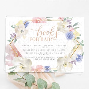 Secret Garden Books For Baby Card Boho Wildflower Book Insert Pastel Flower Garden Baby Shower Card Flower Guests Book Poem Request D10254