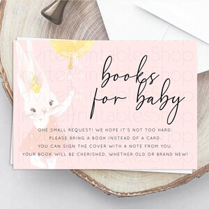 Bunny Balloon Books For Baby Card Pastel Balloon Book Insert Colorful Pastel Confetti Bunny Book Card Sprinkles Book Poem Request D10219