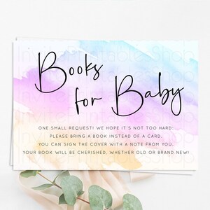 Pastel Books For Baby Card Pastel Rainbow Book Insert Colorful Ombre Watercolor Book Card Confetti Glitter Baby Book Poem Request D10177