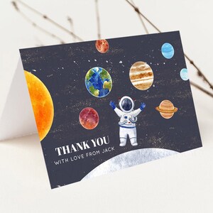 Space Thank You Space Thank You Card First Trip Around the Sun Thank You Card Planets Solar System First Birthday Thank You Cards D10430