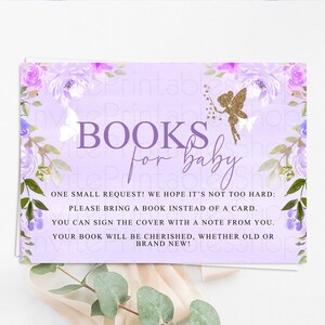 Fairy Books For Baby Card Fairy Book Insert Enchanted Garden Fairy Book Card Pastel Floral Butterfly Cards Secret Garden Book Poem D10910