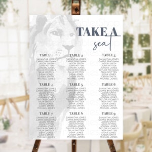 Lion Seating Chart Safari Lion Seating Chart Modern Lion Party Decor Safari Adventure Party Minimalist Lion Seating Sign Take A Seat D10299