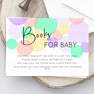 Rainbow Books For Baby Card Pastel Sprinkles Book Insert Pastel Rainbow Confetti Book Card Colorful Bubbles Pastel Book Poem Request D10380