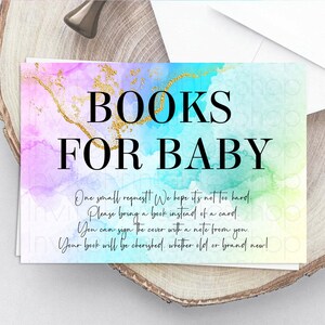 Pastel Books For Baby Card Pastel Rainbow Book Insert Colorful Ombre Watercolor Book Card Confetti Glitter Baby Book Poem Request D10393