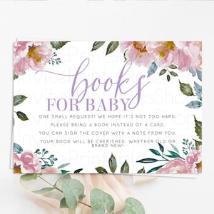Secret Garden Books For Baby Card Boho Wildflower Book Insert Pastel Flower Garden Baby Shower Card Flower Guests Book Poem Request D10729