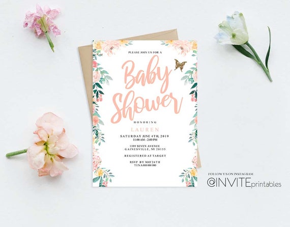 enchanted garden baby shower invitations