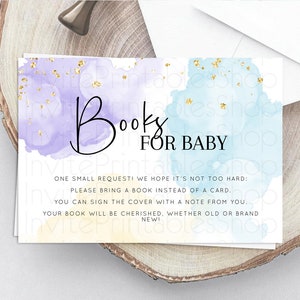 Pastel Books For Baby Card Pastel Rainbow Book Insert Colorful Ombre Watercolor Book Card Confetti Glitter Baby Book Poem Request D10208