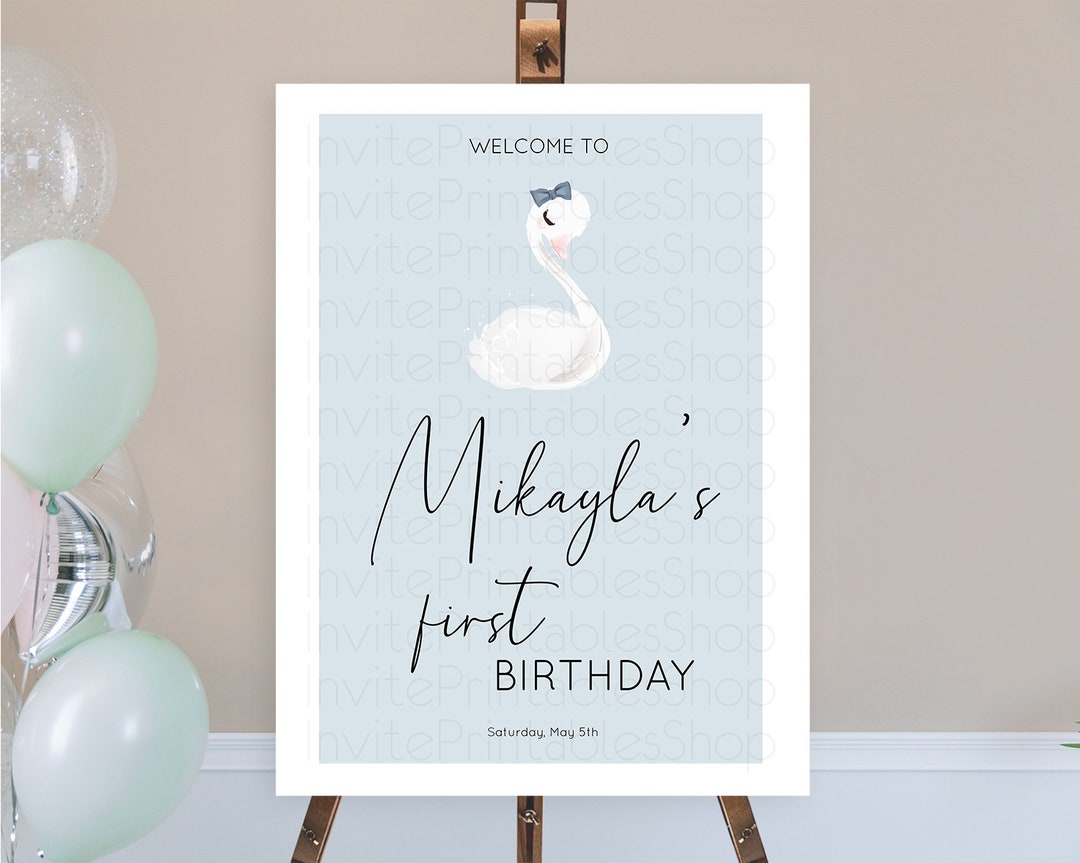 Swan Welcome Board Swan Princess Ballet Welcome Sign Enchanted Swan ...