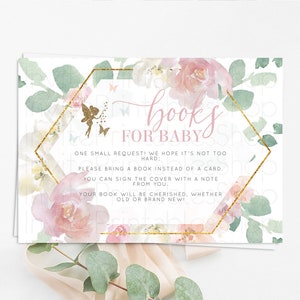 Fairy Books For Baby Card Fairy Book Insert Enchanted Garden Fairy Book Card Pastel Floral Butterfly Cards Secret Garden Book Poem D10965