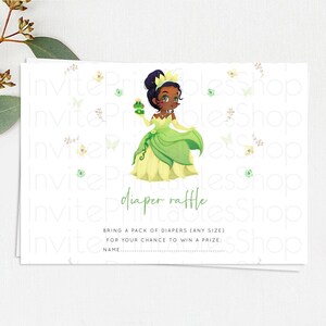 Princess Diaper Raffle Card Castle Diaper Ticket Insert Secret Garden Enchanted Castle Pastel Floral Garden Baby Shower Poem Request D10348