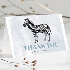Zebra Thank You Zebra Thank You Card Zebra Birthday Thank You Cards Safari Dried Palm Fern Zebra Teacher Thank You Card Template D10814