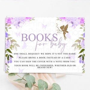 Fairy Books For Baby Card Fairy Book Insert Enchanted Garden Fairy Book Card Pastel Floral Butterfly Cards Secret Garden Book Poem D10910