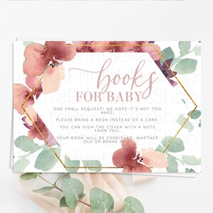 Secret Garden Books For Baby Card Boho Wildflower Book Insert Pastel Flower Garden Baby Shower Card Flower Guests Book Poem Request D10964