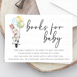 Bunny Balloon Books For Baby Card Pastel Balloon Book Insert Colorful Pastel Confetti Bunny Book Card Sprinkles Book Poem Request D10783