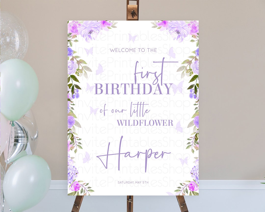 Secret Garden Welcome Sign Wildflower Welcome Board Pastel Flower ...