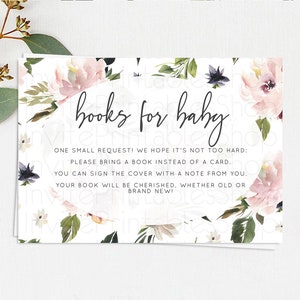 Secret Garden Books For Baby Card Boho Wildflower Book Insert Pastel Flower Garden Baby Shower Card Flower Guests Book Poem Request D10538