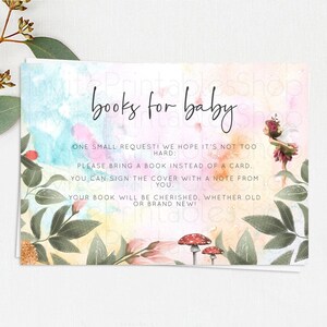 Fairy Books For Baby Card Fairy Book Insert Enchanted Garden Fairy Book Card Pastel Floral Butterfly Cards Secret Garden Book Poem D10555