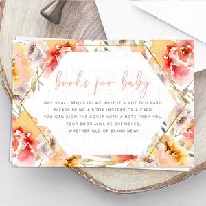 Secret Garden Books For Baby Card Boho Wildflower Book Insert Pastel Flower Garden Baby Shower Card Flower Guests Book Poem Request D10791