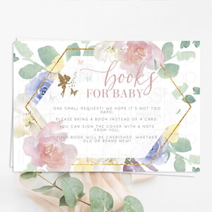 Fairy Books For Baby Card Fairy Book Insert Enchanted Garden Fairy Book Card Pastel Floral Butterfly Cards Secret Garden Book Poem D10294