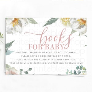 Secret Garden Books For Baby Card Boho Wildflower Book Insert Pastel Flower Garden Baby Shower Card Flower Guests Book Poem Request D10121