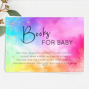 Tie Dye Books For Baby Card Rainbow Tie Dye Book Insert Pastel Rainbow Watercolor Book Card Tie Dye Colors Guests Book Poem Request D10456