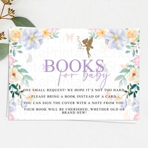 Fairy Books For Baby Card Fairy Book Insert Enchanted Garden Fairy Book Card Pastel Floral Butterfly Cards Secret Garden Book Poem D10474