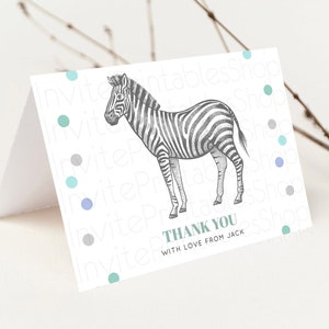 Zebra Thank You Zebra Thank You Card Zebra Birthday Thank You Cards Safari Dried Palm Fern Zebra Teacher Thank You Card Template D10856