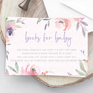 Secret Garden Books For Baby Card Boho Wildflower Book Insert Pastel Flower Garden Baby Shower Card Flower Guests Book Poem Request D10198