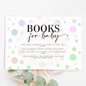 Rainbow Books For Baby Card Pastel Sprinkles Book Insert Pastel Rainbow Confetti Book Card Colorful Bubbles Pastel Book Poem Request D10135