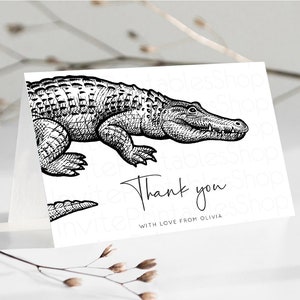 Alligator Danke, Karte Einfaches Krokodil Wild Eins Safari Dschungel Zoo Faltbare Karte Zelt Flache Postkarte Detail Einlegekarte Geburtstag t270