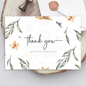 Leafy Thank You Green Leaf Thank You Card Eucalyptus Fern Leaves Cards Watercolor Boho Garden Teacher Thank You Cards Template D10544