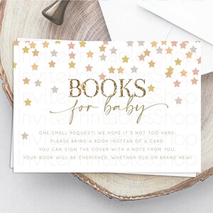 Pastel Star Books For Baby Card Shooting Star Book Insert Twinkle Little Star Book Card Rainbow Confetti Guests Book Poem Request D10342
